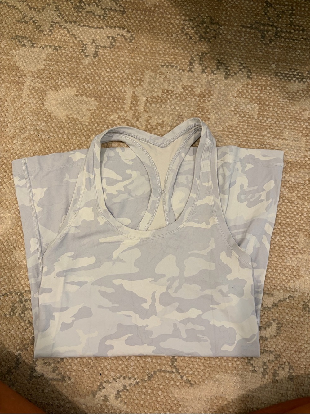lululemon athletica Light Gray and White Camo Racerback Tank